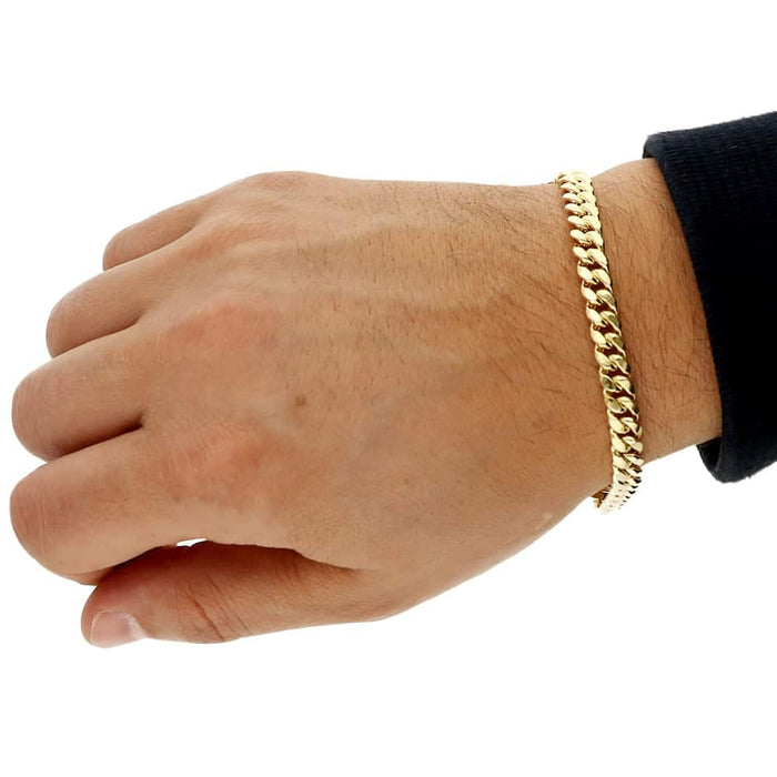 14K Yellow Gold 6.7mm Miami Cuban Bracelet (Hollow) 8.5"