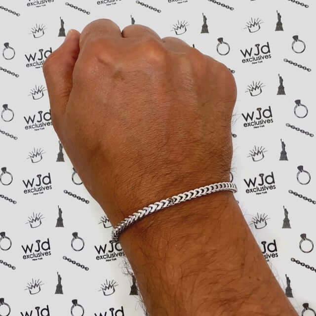 Sterling Silver 3.5mm Franco Bracelet (Hollow) 7"-9"