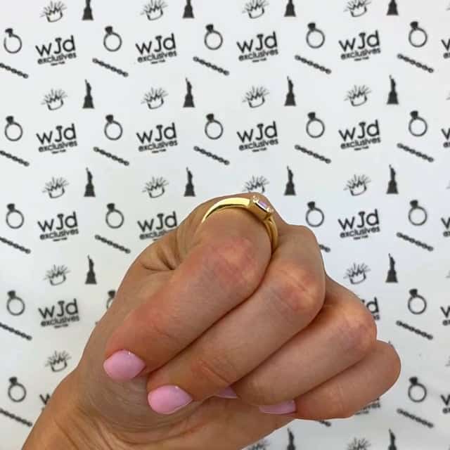 0.65CTW CZ 10K Gold Yellow Round Baguette Ring