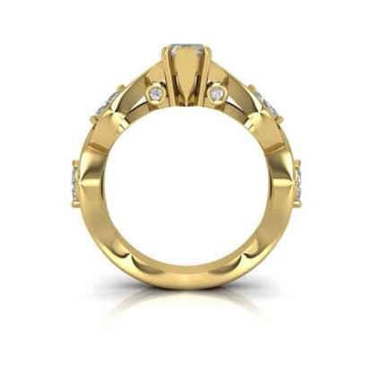 1.75CTW Real Diamond Marquise Moissanite Twisted 18K Gold Engagement Ring