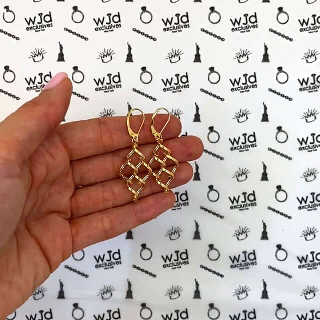 10K Gold Twisted Swirl Leverback Earrings 45mm