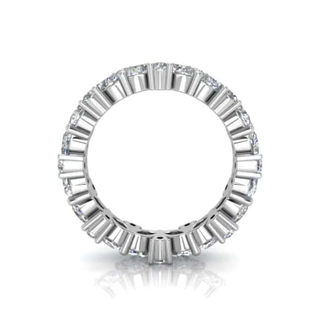 3.10CTW Lab-Grown Diamond Marquise Round 18K Gold White Wedding Eternity Ring