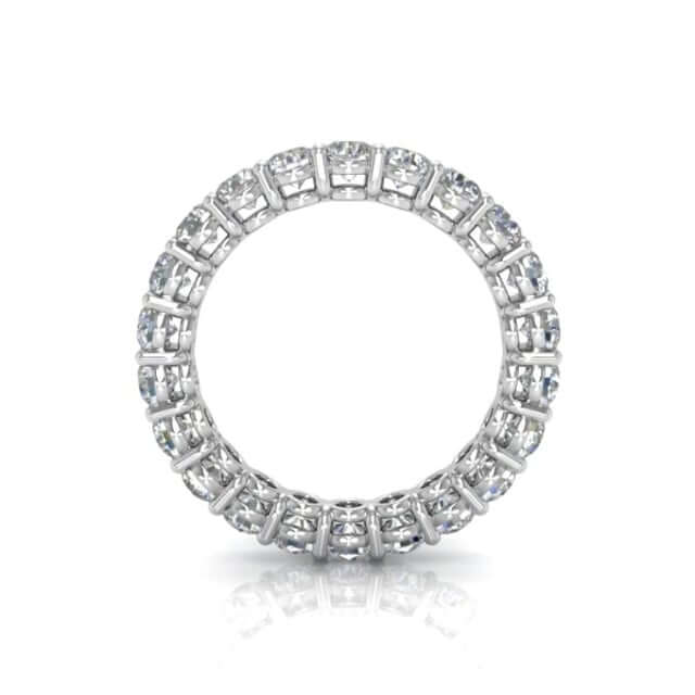 2CTW Lab-Grown Diamond Round 2.7mm Eternity 18K Gold White Stackable Band