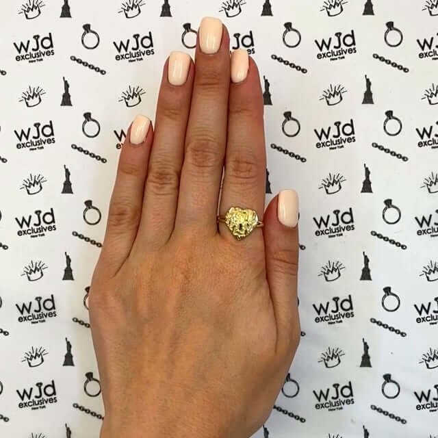 10K Gold Yellow Split Shank Heart Nugget Ring
