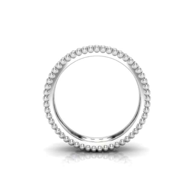0.65CTW Lab-Grown Diamond 18K Gold White 4.2mm Ball Bead Eternity Band Ring