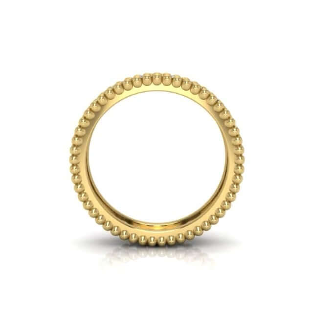 0.65CTW Lab-Grown Diamond 18K Gold Yellow 4.2mm Eternity Ball Wedding Band Ring