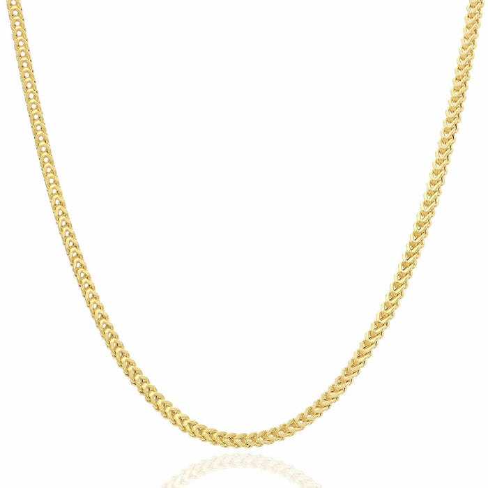 10K Yellow Gold 2mm Franco Chain (Hollow) 18"-30"