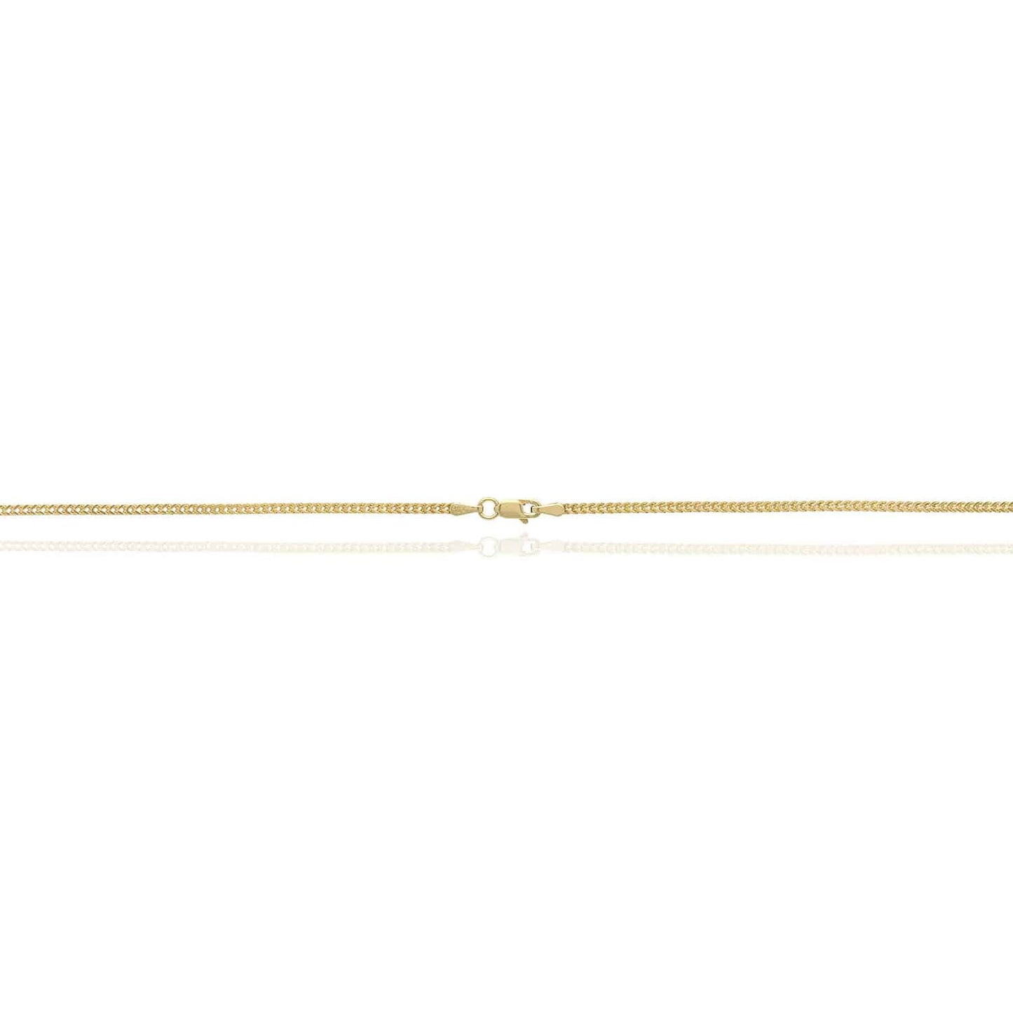 10K Yellow Gold 2mm Hollow Wide Franco Lobster Clasp Chain Necklace 18-30"