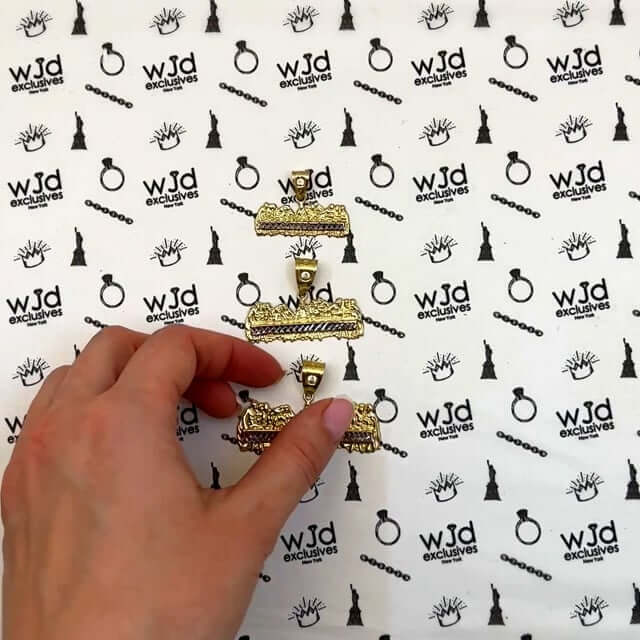 Last Supper 10K Yellow Gold Two-Tone Pendant 0.8", 1", 1.2", 1.4"