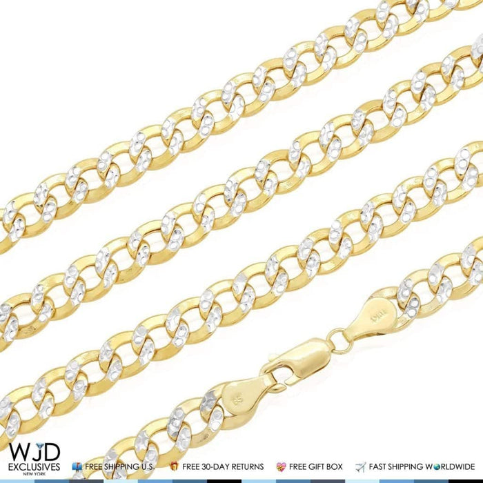 10K Yellow Gold 4.5mm Diamond-Cut Cuban Curb Chain (Hollow) 18"-28"