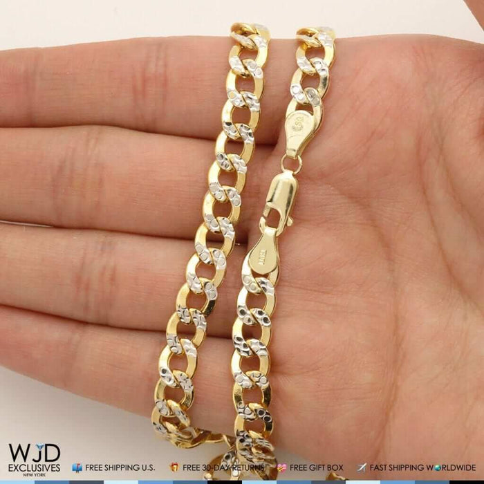 10K Yellow Gold 4.5mm Diamond-Cut Cuban Curb Chain (Hollow) 18"-28"