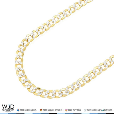 10K Yellow Gold 4.5mm Diamond-Cut Cuban Curb Chain (Hollow) 18"-28"