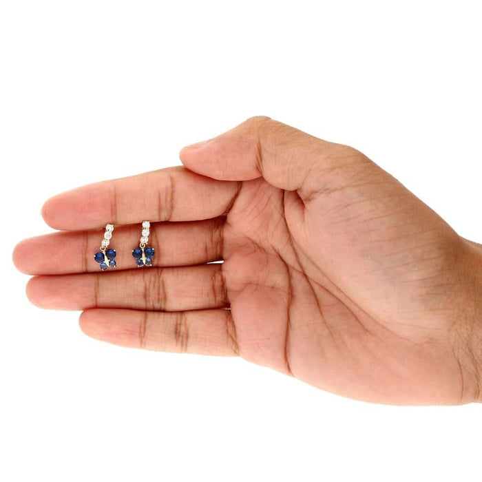 14K Yellow Gold CZ Birthstone Butterfly Earrings 15mm