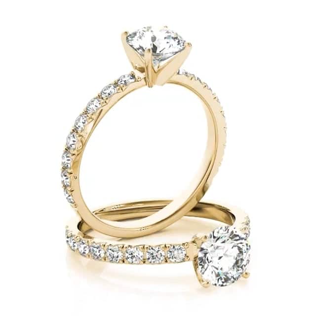 1.25CTW Lab-Grown Diamond 18K Gold Yellow Classic Engagement Ring