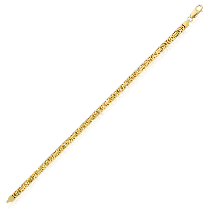 10K Yellow Gold 5mm Byzantine Bracelet (Hollow) 8.5"