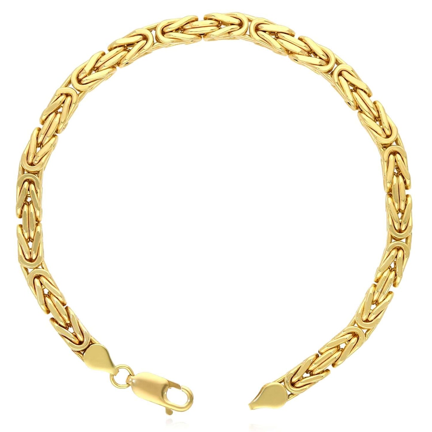 10K Gold Yellow 5mm Byzantine Mens Bracelet 8.5"
