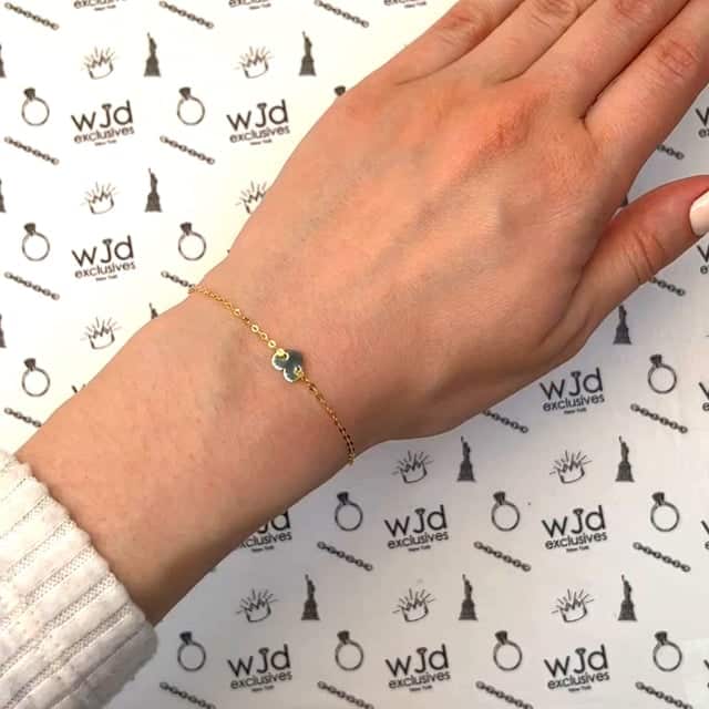 14K Yellow Gold Cable Heart Charm Bracelet 6.25"-7" Adjustable (Hollow)