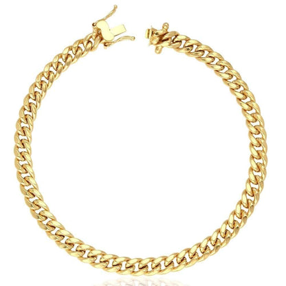 10K Yellow Gold 6.2mm Hollow Miami Cuban Bracelet 8.5"