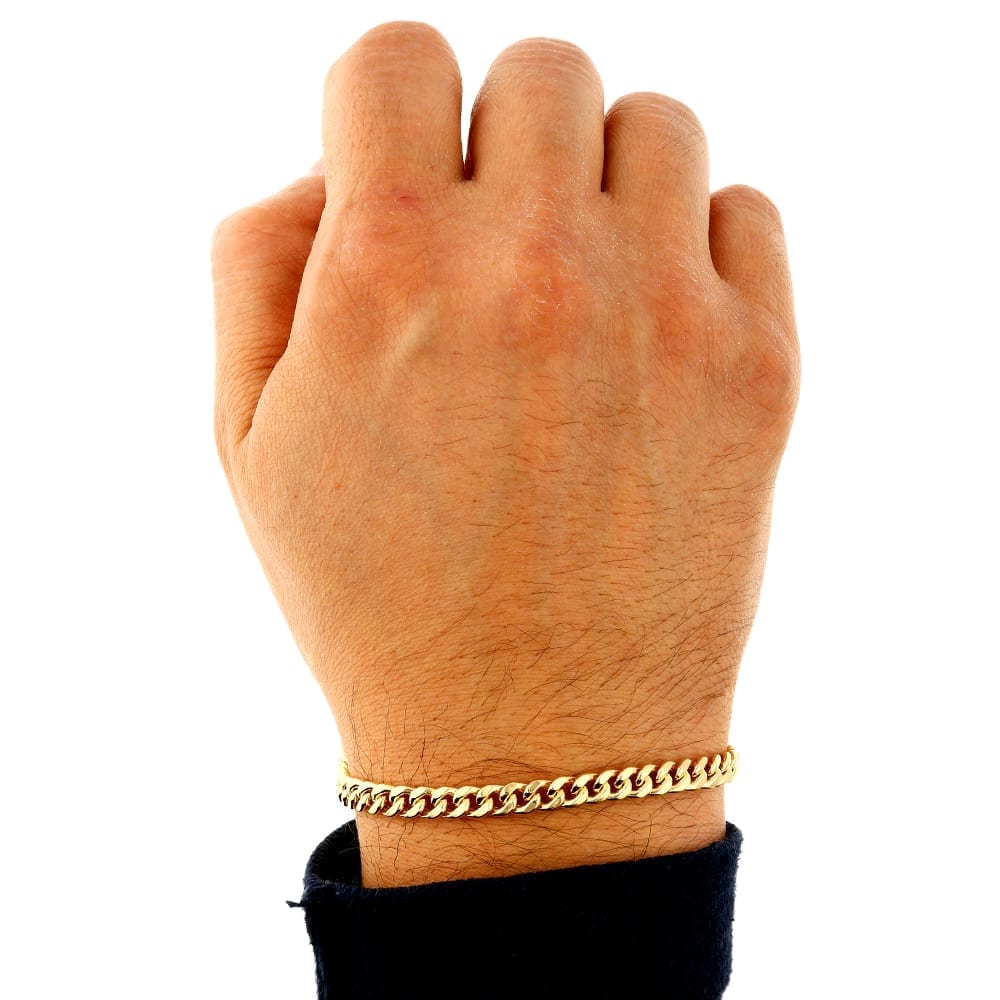 10K Yellow Gold 6.2mm Hollow Miami Cuban Bracelet 8.5"
