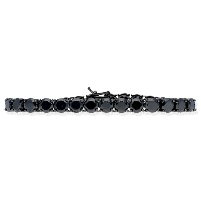 Sterling Silver 3mm 4mm 5mm 6mm Black CZ Tennis Bracelet 7.25"