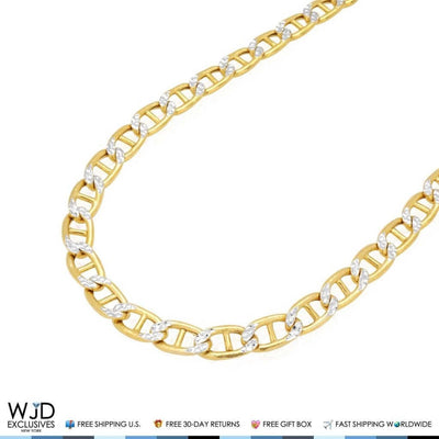 10K Yellow Gold 6mm Diamond-Cut Marine Anchor Chain (Hollow) 22"