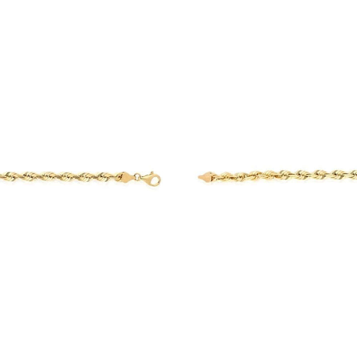14K Yellow Gold Diamond-Cut 3mm-8mm Rope Bracelet (Solid Links) 8.5"