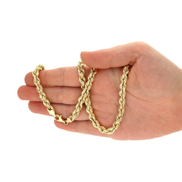 14k Yellow Gold 1.8mm-8mm Rope Chain (Hollow) 16"-30"