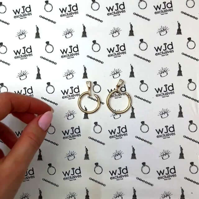 CZ 14K Yellow Gold Twisted Curved Nail Spike Pendant 1.3" 1.4" - WJD Exclusives