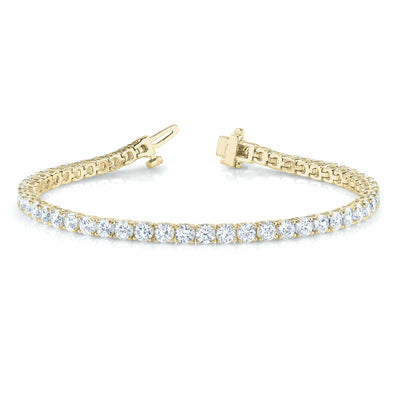 2.50CTW Lab-Grown Diamond 14K Yellow White Gold 2.5mm Tennis Bracelet 7"
