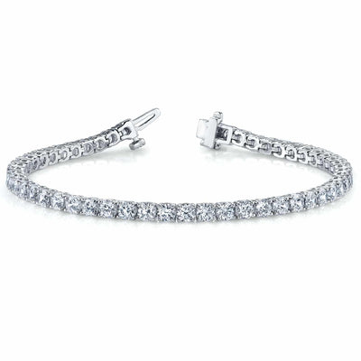 4.5CTW Lab-Grown Diamond 14K Yellow White Gold 3mm Tennis Bracelet 7"