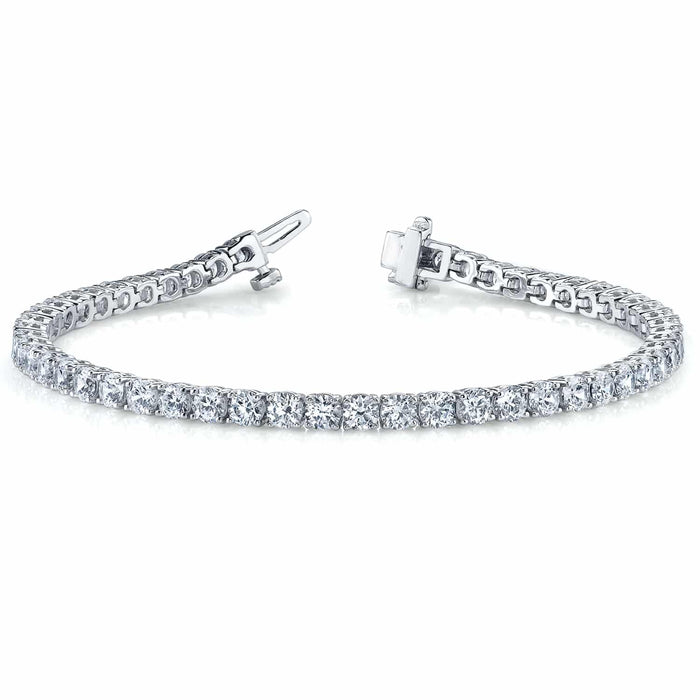 4.5CTW Lab-Grown Diamond 14K Yellow White Gold 3mm Tennis Bracelet 7"