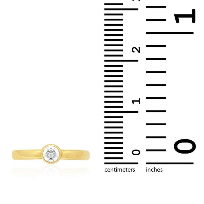 14K Yellow Gold White Bezel Round Simulated White Diamond Toe Ring 0.25Ct