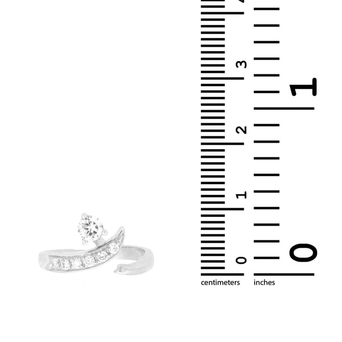 14K White Gold 0.50CTW CZ Fancy Midi Knuckle Ring