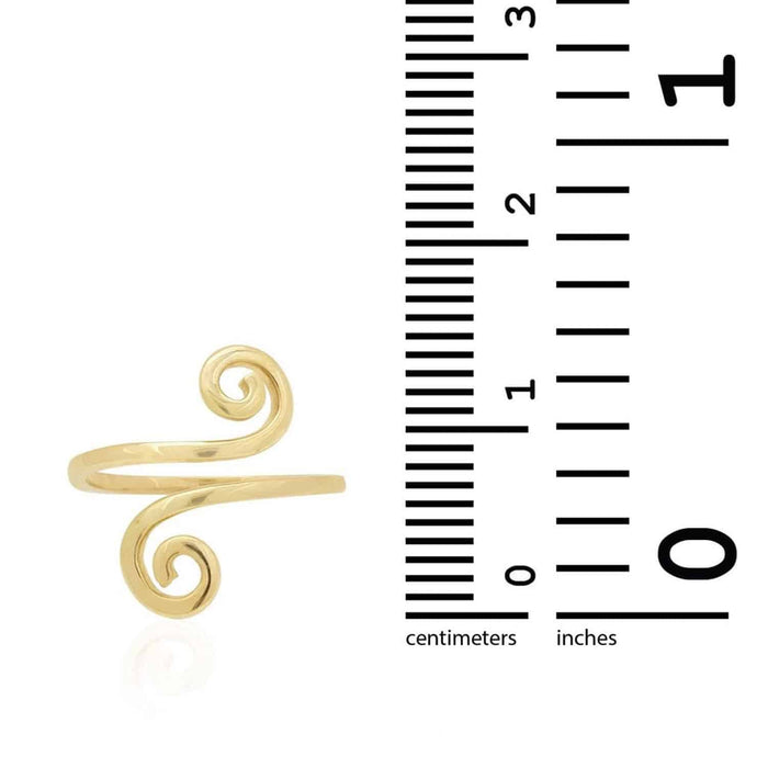 14K Gold Yellow White Fancy Swirl Midi Knuckle Ring