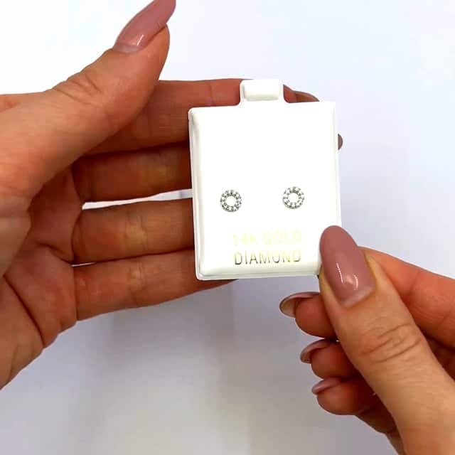 0.11CTW Natural Diamond 14K Gold Round Stud Earrings 5.5mm - WJD Exclusives