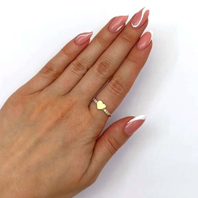 14K Yellow Gold CZ Friendship Heart Ring