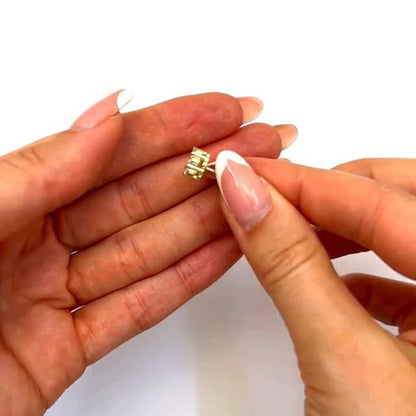 18K Gold Over Sterling Silver Zirconia Cluster Round Stud Earrings 8mm