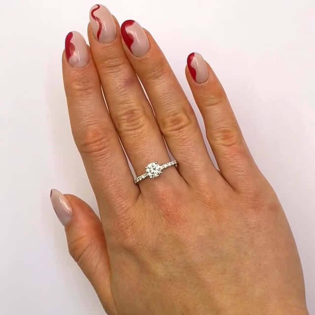 1.25CTW Lab-Grown Diamond 18K Gold White Classic Engagement Ring