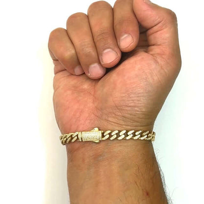 14K Gold Yellow CZ White Green Pink St. Jude Miami Bracelet 8"