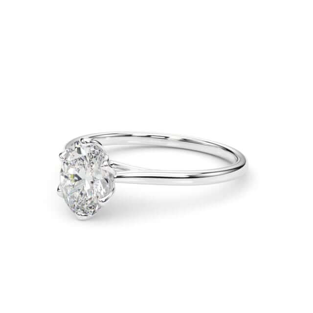 1.5CT Lab-Grown Diamond Oval-Cut Solitaire 18K Gold White Engagement Ring