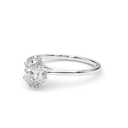 1.5CT Lab-Grown Diamond Oval-Cut Solitaire 18K Gold White Engagement Ring