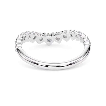 0.75CTW Lab-Grown Diamond Round 18K Gold White Graduated Chevron Band Ring