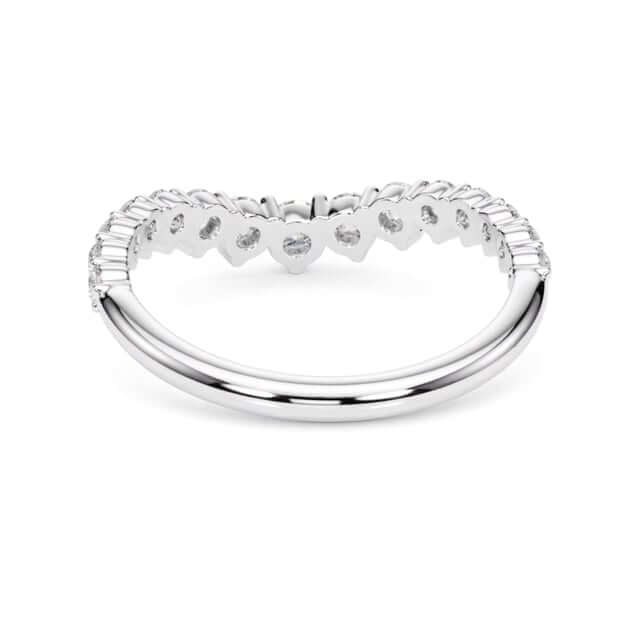 0.75CTW Lab - Grown Diamond Round 18K Gold White Graduated Chevron Band Ring - WJD Exclusives