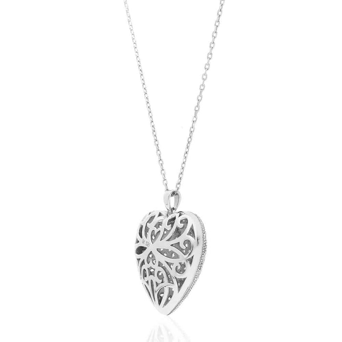 CZ Yellow Rose White Gold Over Silver Heart Pendant Chain 16" 18"