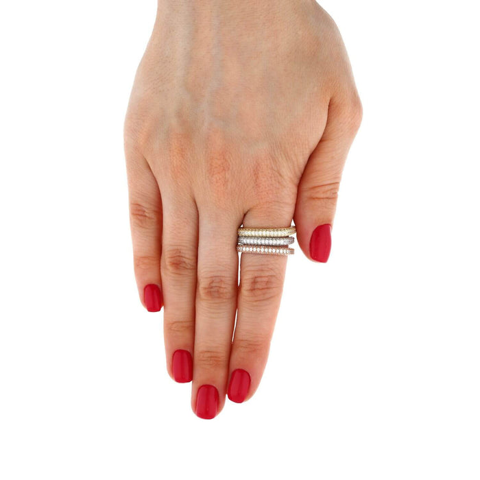 Gold Over 925 Sterling Silver 1.50Ct CZ Square Stackable Ring Band