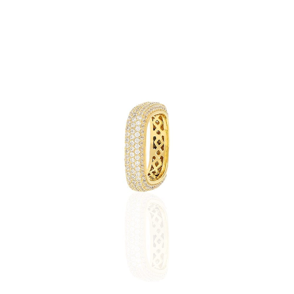 Gold Over 925 Sterling Silver Yellow 2.50Ct CZ Square Stackable Ring