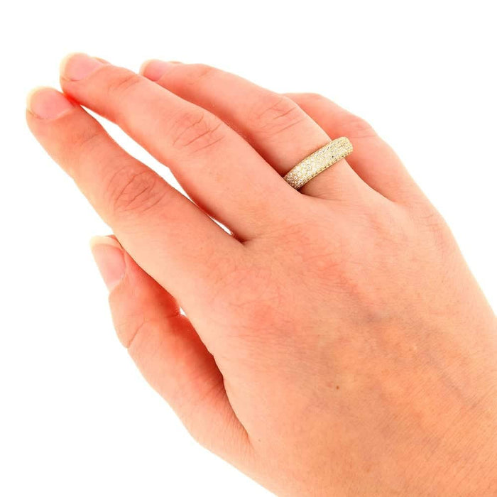 Gold Over 925 Sterling Silver Yellow 2.50Ct CZ Square Stackable Ring