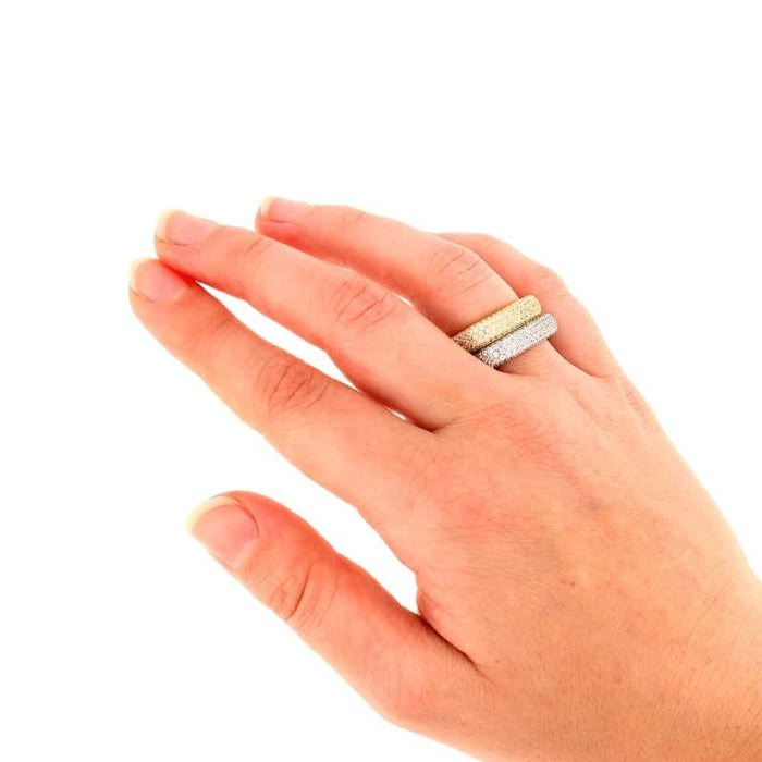 Gold Over 925 Sterling Silver Yellow 2.50Ct CZ Square Stackable Ring