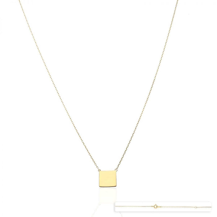 14K Yellow White Gold Over Sterling Silver Square Cable Necklace 18"