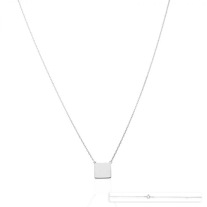 14K Yellow White Gold Over Sterling Silver Square Cable Necklace 18"